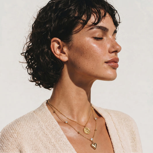 Collana con Ciondolo Cuore di Cristallo in oro placcato — confezione regalo Fiora Boutique