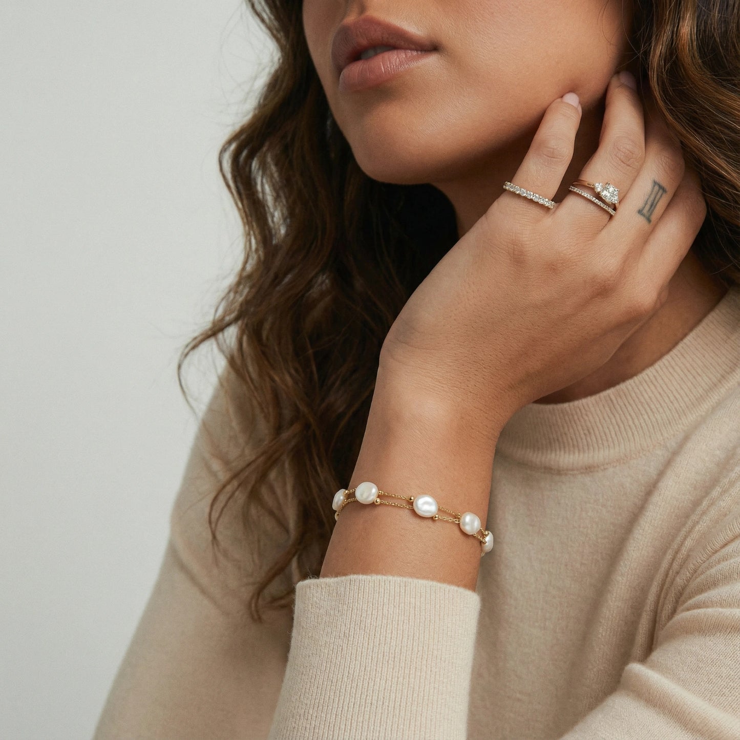 Bracciale a Strati con Perle Barocche doppie — confezione regalo Fiora Boutique